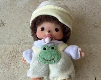 ヴィンテージ限定 - 眼鏡をかけた大きな頭のモンチッチ、ピンクの