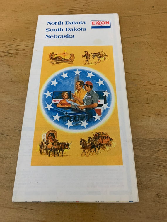 1976 Exxon North Dakota/South Dakota/Nebraska Vintage Road Map Etsy