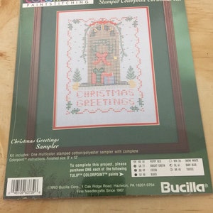 Bucilla Colorpoint Paintstitching Christmas Greetings Sampler