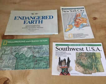 Vintage Landkarten Lot Grand Canyon National Geographic Konvolut von 4