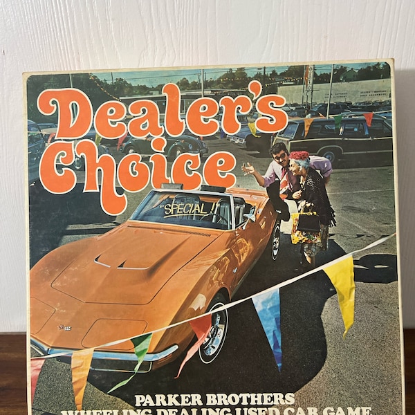 Vintage Dealers Choice Board Game Parker Brothers Used Car Game 1972 Corvette