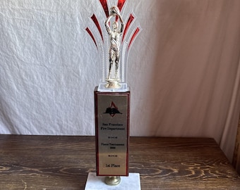 Lady Basketball Player Shooting Trophy 17” Tall San Francisco Fire Dept