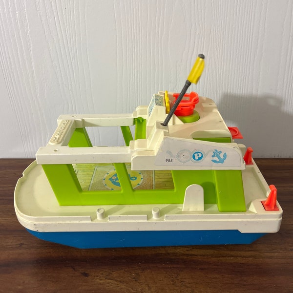 Vintage 1972 Fisher Price Little People Play Family #985 Happy Houseboat