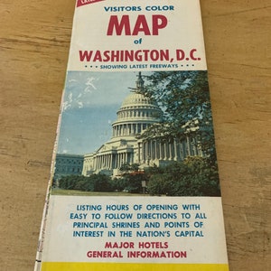 Vintage Touristenkarte von Washington Besuchern Farbkarte