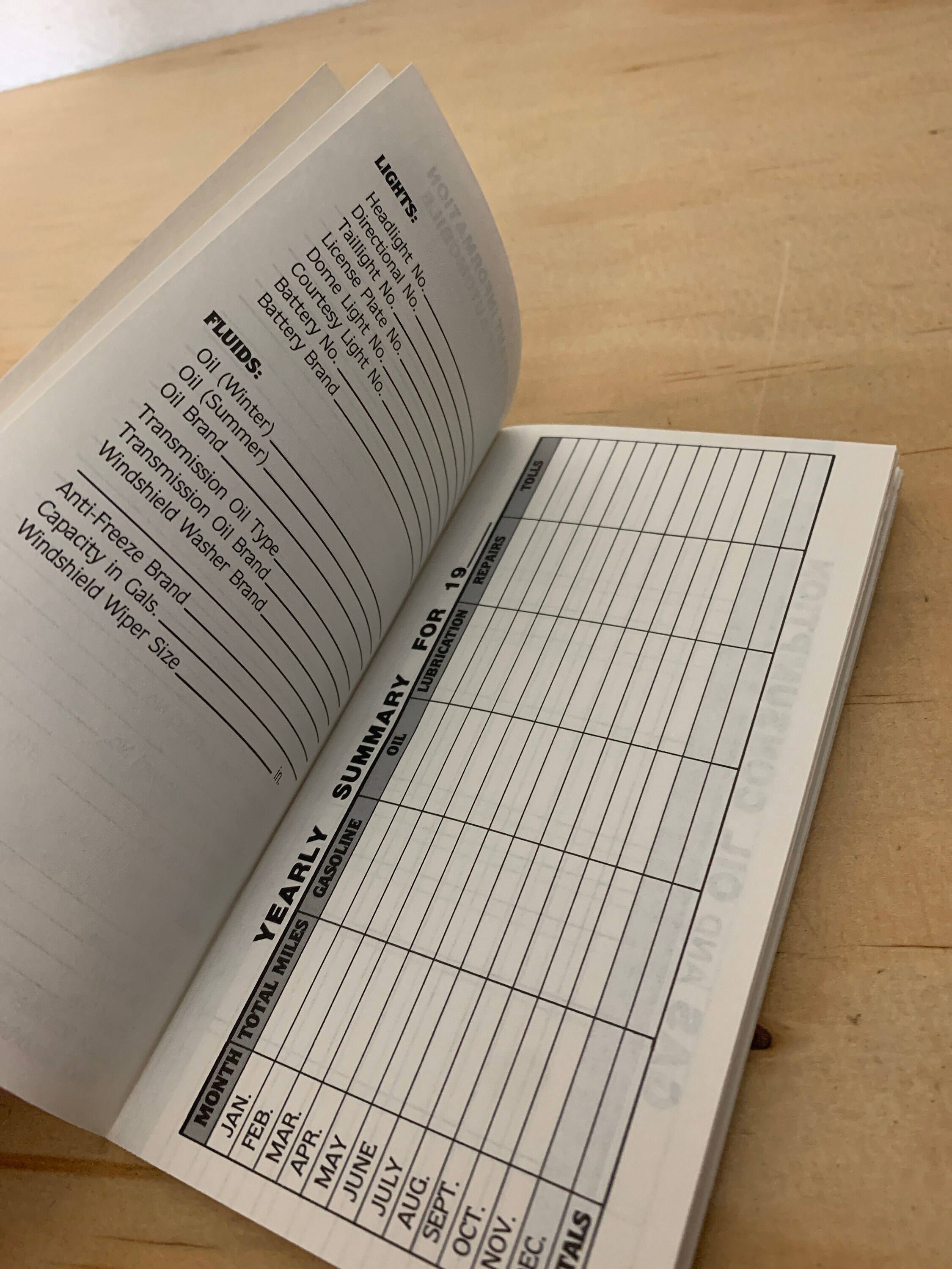 Vintage My Automobile Record Book 1950s 1960s Unmarked Unused - Etsy