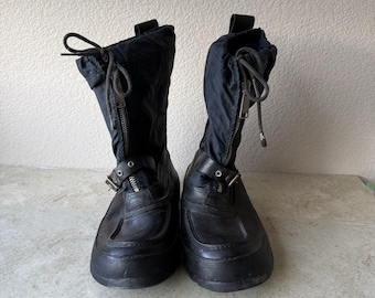 Vintage Trax Steel Shank Snowmobile Boots Navy Black Size 9