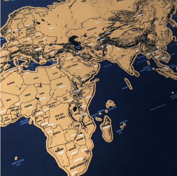 Carte Monde à Gratter Mappemonde Planète Grattage Planisphère