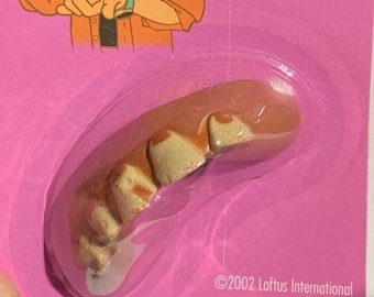 Vintage FUNNY GOOFY TEETH Rotted Nerd Fake Hillbilly Bad Halloween Ugly Buck Rubber New Sealed Packaging Red Neck Costume Gag Joke Prank