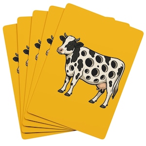 Conjunto de cartas de pôquer vintage HOLY COW, diversão única para uma noite de jogos, decoração engraçada de fazenda, presente mágico para jogadores e amantes de gado