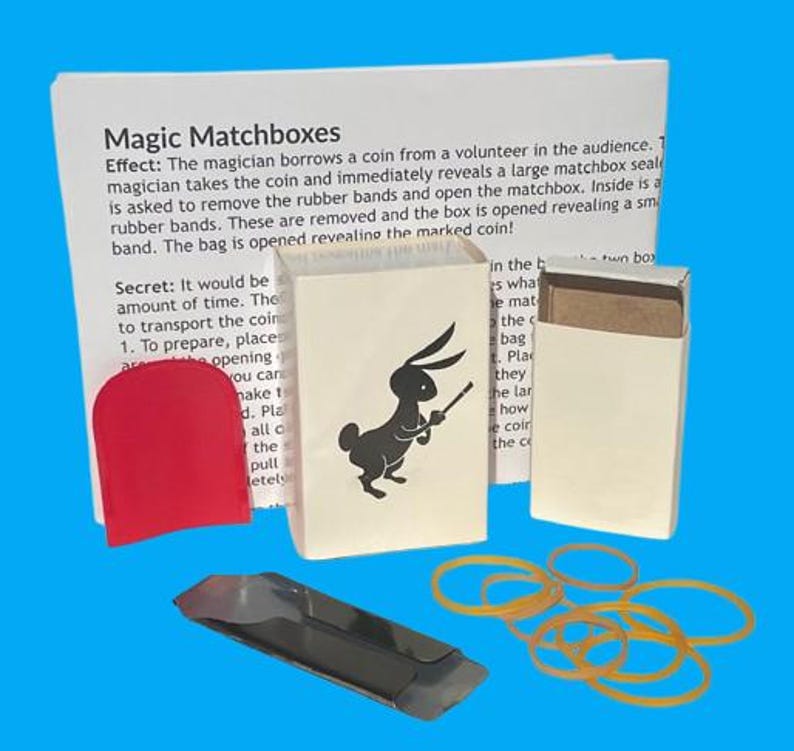 Vintage SS Adams MATCH BOX Magic Trick Appearing Coin in Nesting Boxes ...