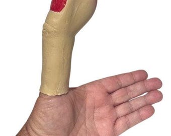 Deluxe Pee Wee Herman JUMBO RUBBER THUMB Costume Accessory Latex Prop Big Huge Fake Clown Gag Joke Giant Prank Red Nail Funny