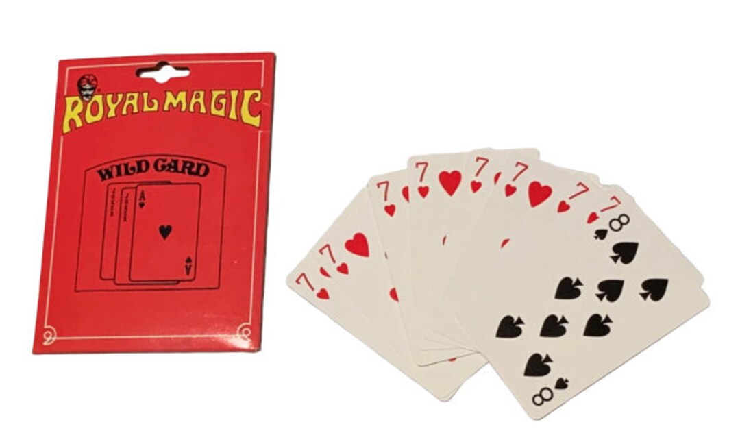 Vintage WILD CARD Cards Change Hand Royal Magic Trick Set Pocket