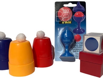 BEGINNER MAGIC TRICK Kit #3 Ball Vase Cups & Balls Vision Box Cube Combo Set Easy Toy Magician Kid Show Close Up Mental Prediction Vanishing
