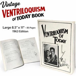 Vintage VENTRILOQUISM Of TODAY BOOK Vent Patter Puppet Dummy Training Comedy Act 1963 Edition Ventriloquist Paperwork 85 Pages How To Become