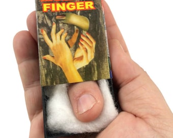 Vintage LIVING MUMMY FINGER In Match Box Moving Halloween Prank Gag Joke Pocket Toy New Matchbox Close Up Prop Zombie Moves Funny