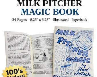 Vintage MILK PITCHER MAGIC Book Vanishing Stage 100 Tricks Tips Gags Magician Ideas How To Learn Magician Gimmick Prop Liquid 100 Routines