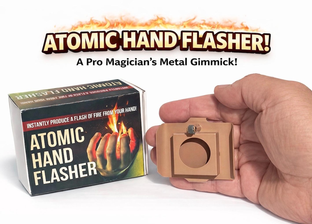 Vintage New Pro ATOMIC HAND FLASHER Metal Box Magic Trick Fire in Your ...
