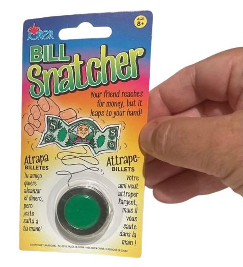 Vintage Metal DOLLAR BILL SNATCHER Money Magic Trick Gag Joke Prank ...