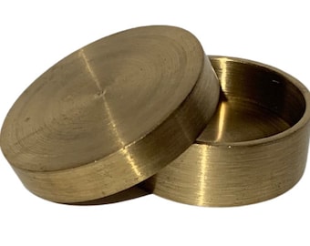 Vintage Deluxe Brass OKITO COIN BOX Magic Trick Penetrate Thru Hand Table Close Up Half Dollars Heavy Effect Classic Magician Prop