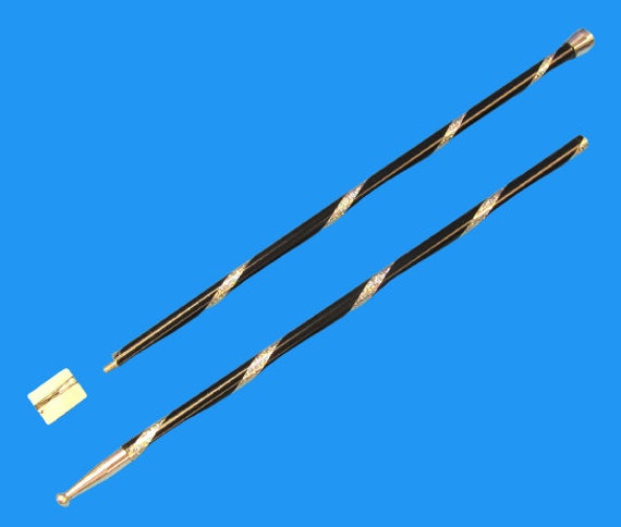 Vintage METAL DANCING CANE Floating Stage Magic Trick Magician Stick Black Silver Levitation Dance Illusion Moving Prop Wand
