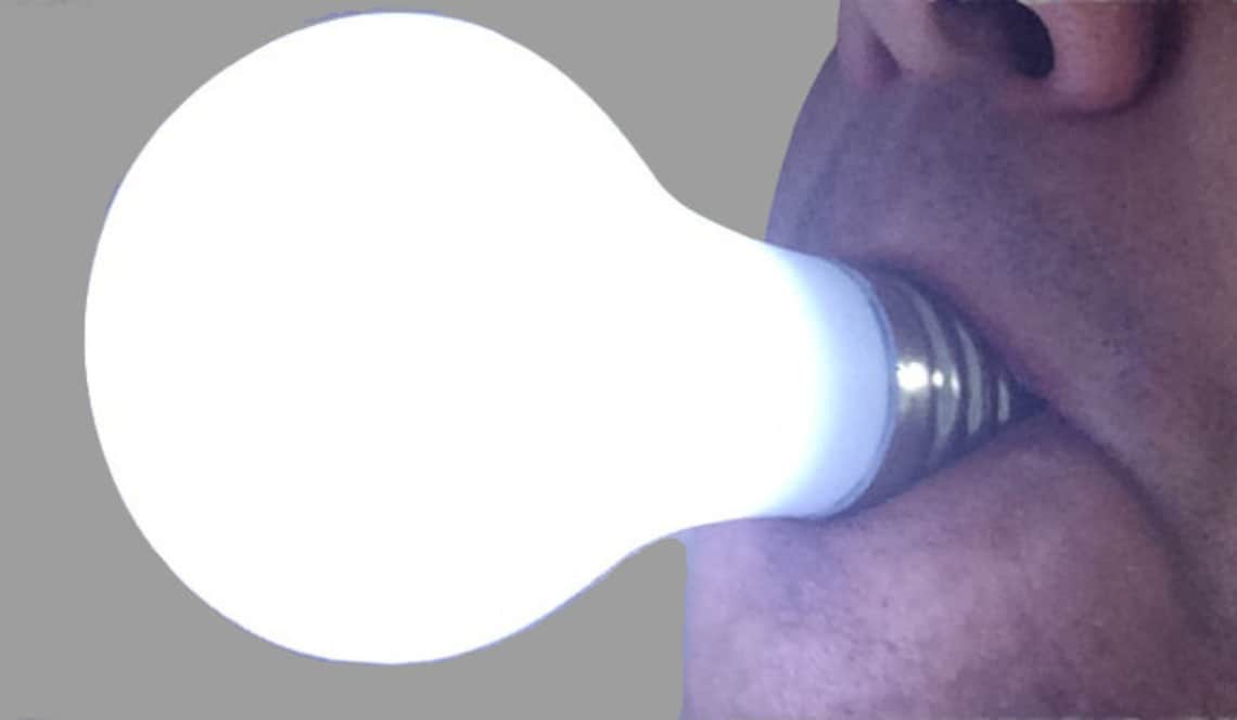 Deluxe Push Button LIGHT UP BULB in Mouth Led Tv Family Show Costume ...