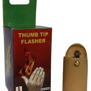 Vintage THUMB TIP FLASHER Magic Fire Stage Finger Gimmick Effects Magician Prop Flint Striker Ignite Flash In Hand Igniter