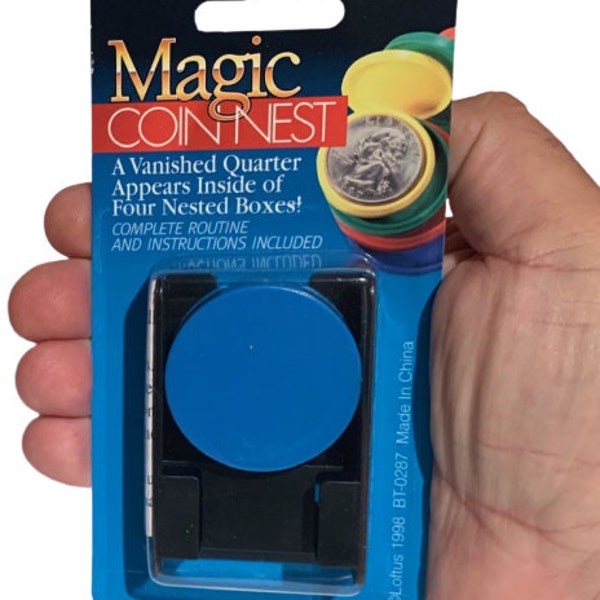 Vintage MAGIC COIN NEST Nesting Trick Set Money Pocket Vanishing Quarter Appearing Boxes New Sealed Packaging Street Magician Set Close Up