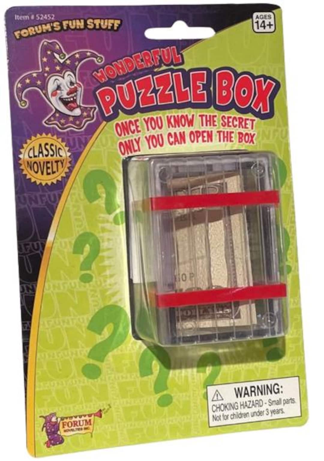 Retro WONDERFUL PUZZLE BOX Joke Gag Prank Fake Money Magic Trick