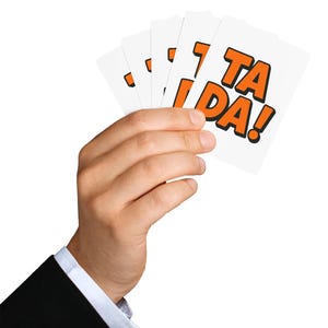 DA! Goochelaar aangepaste pokerspeelkaarten - leuk cadeau voor gamers, familiespelavond, uniek kaartspel, TADA! Goocheltrucs ontwerpen voor clown