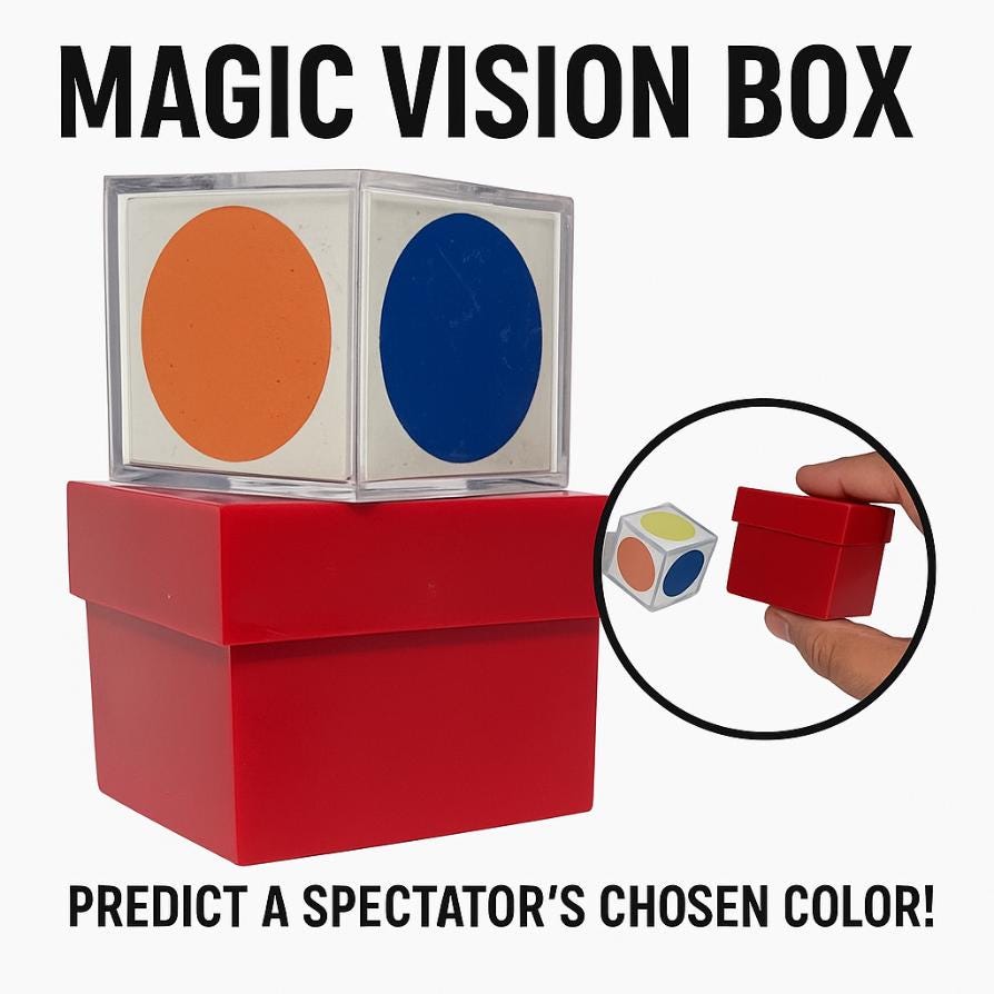 Retro MAGIC VISION BOX Color Prediction Mind Reading Trick Red