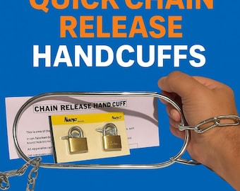 Vintage QUICK CHAIN RELEASE Handcuff Escape Metal Bar Comedy Magic Trick Houdini Wrist Effect Easy Metal Magician Prop Stage
