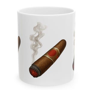 CIGAR LOVER Ceramic Mug - Perfect Gift for Smokers, Coffee Enthusiasts, Birthday, Father&#39;s Dad Day, Home Bar, Funny Cup, Christmas Present