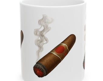 Mug en céramique CIGAR LOVER - Cadeau parfait pour les fumeurs, les amateurs de café, un anniversaire, la fête des pères, un bar à domicile, une tasse amusante, un cadeau de Noël