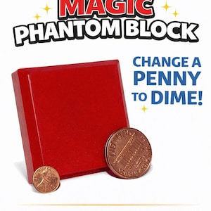 PHANTOM PENNY To DIME Magic Trick Mini Shrinking Vanishing Pocket Set Block Toy Close Up Shim Coin Changes Magician Gimmick Money