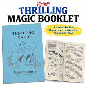 Vintage THRILLING MAGIC BOOK Booklet Fire Eating Tricks Sword Swallowing Geek Side Show Magician Circus Clown Stunts 30 Pages Paperback 1984