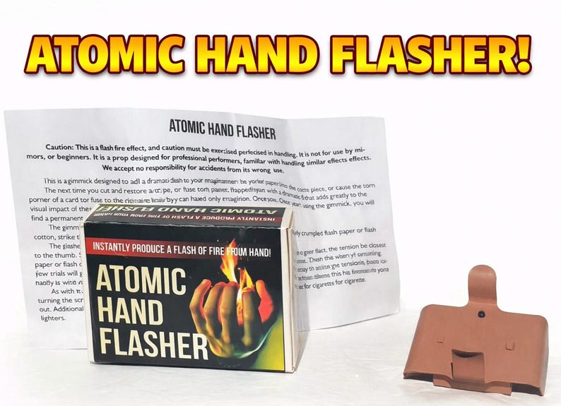 Vintage New Pro ATOMIC HAND FLASHER Metal Box Magic Trick Fire in Your ...