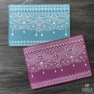 Blaue Boho Leder Passport Brieftasche, personalisierte Passport Cover, einzigartiges Geschenk für Frauen Bild 3