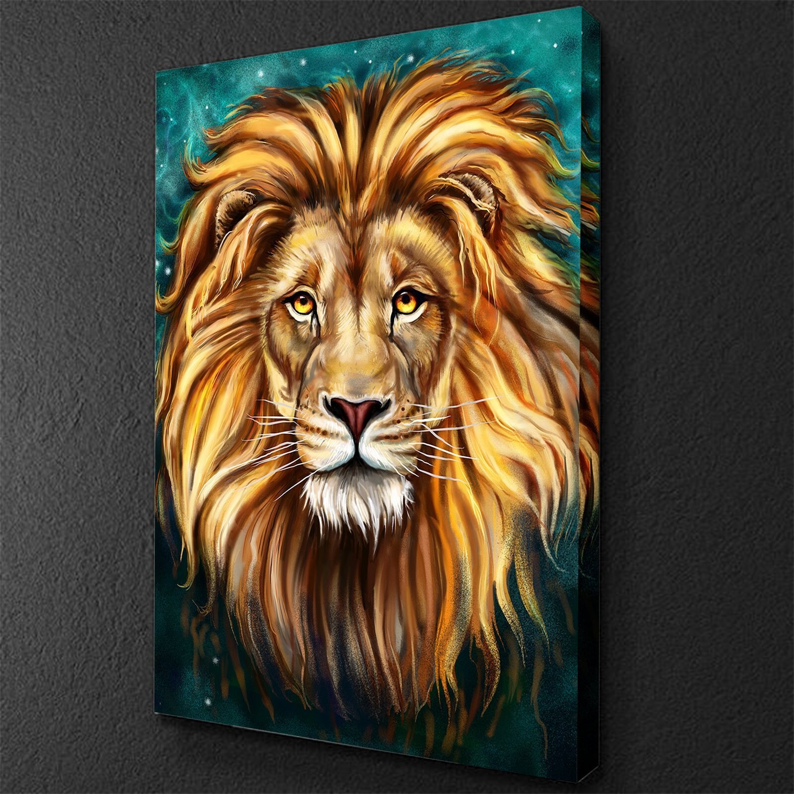 Lion Art Canvas Set African Lion Canvas Print Interior Etsy