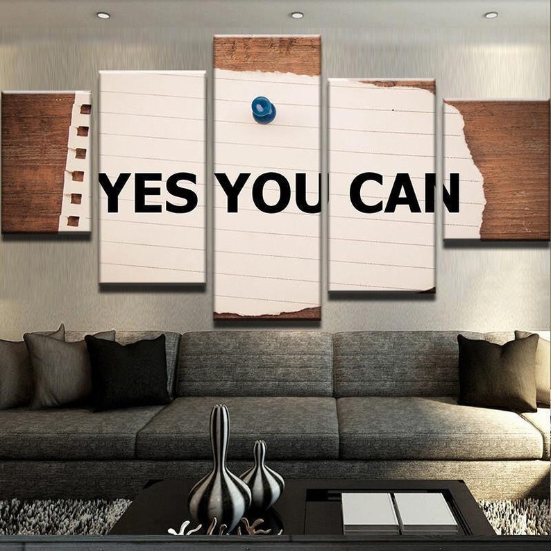 Yes You Can Canvas Set Wall Art Multi Panel Canvas Split Etsy