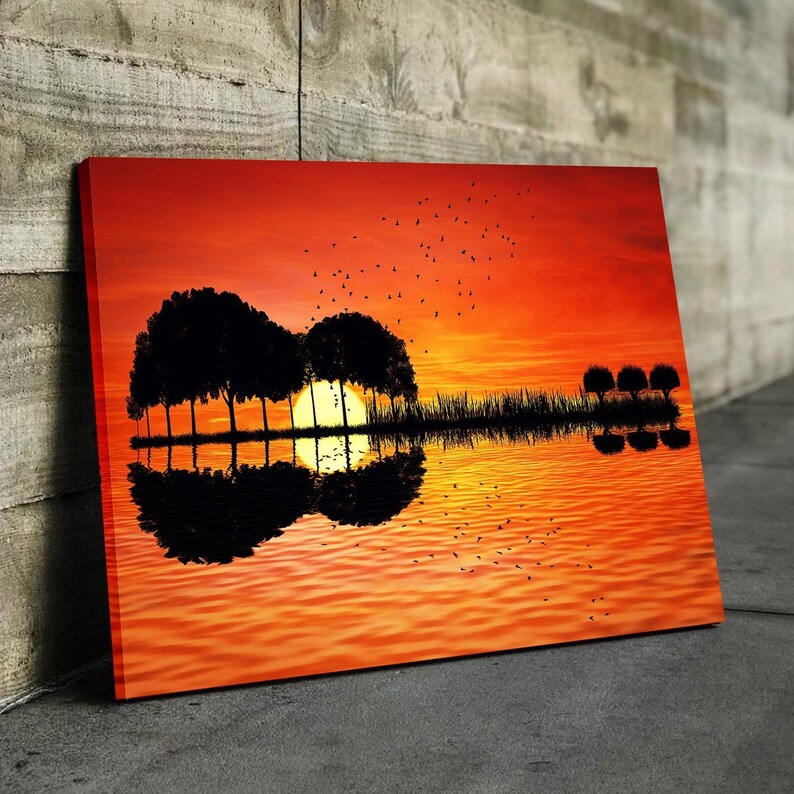 Scenic Guitar Sunset Canvas Set Wall Art Multi Panel Canvas Etsy