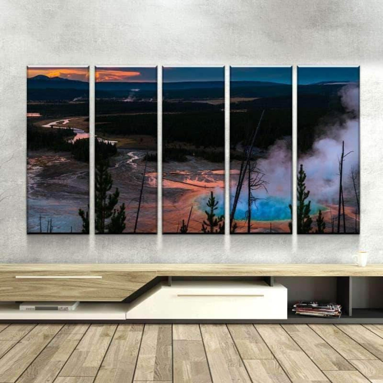 Yellowstone Sunrise Canvas Set wall Art Multi Panel Canvas Etsy