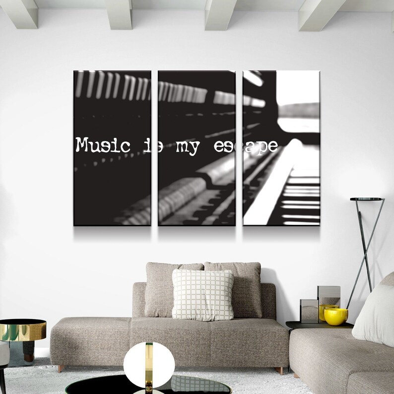 Music Quote Canvas Set Wall Art Multi Panel Canvas Split Etsy