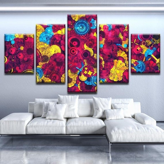 Fractal Colors Canvas Wall Art Fractal Background Modern Home | Etsy