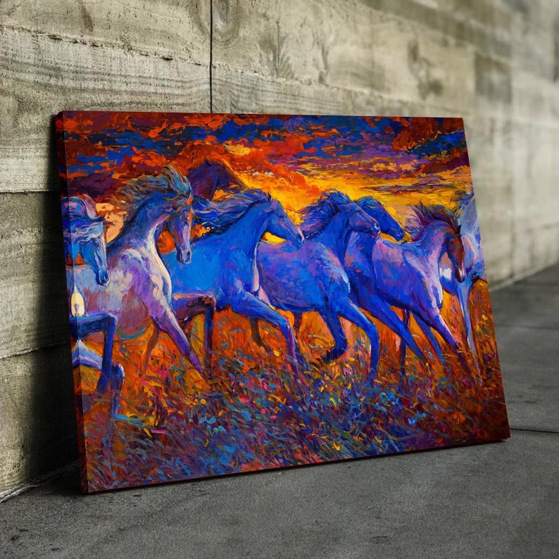 Abstract Horses Canvas Set Wall Art Home Decor Artwork Etsy