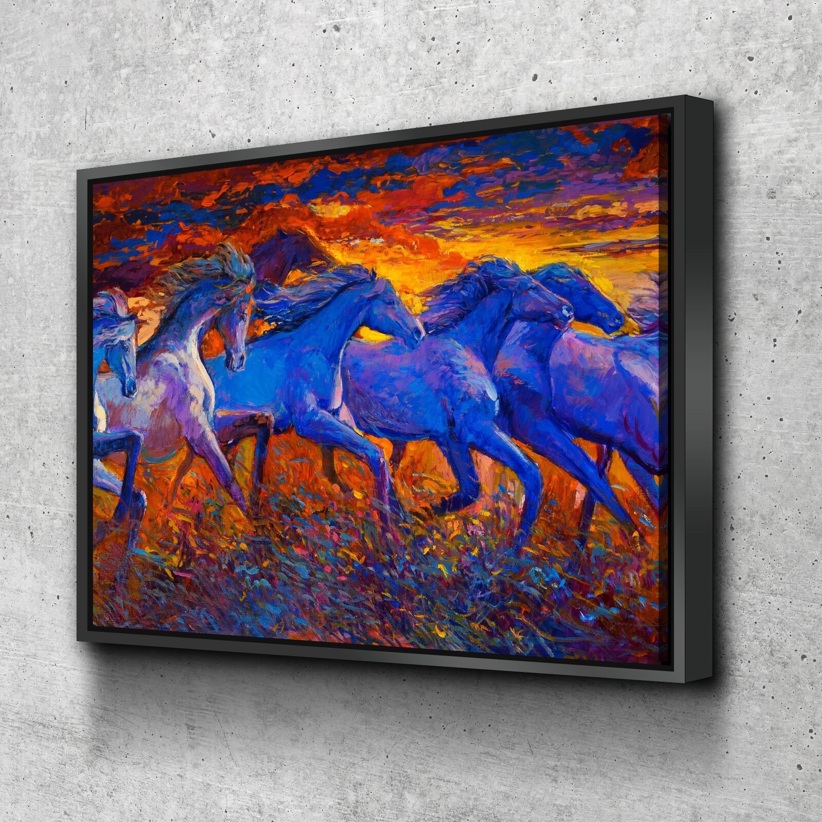 Abstract Horses Canvas Set Wall Art Home Decor Artwork Etsy