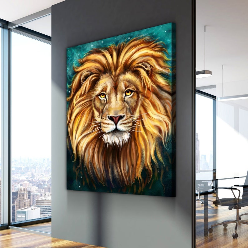 Lion Art Canvas Set African Lion Canvas Print Interior Etsy