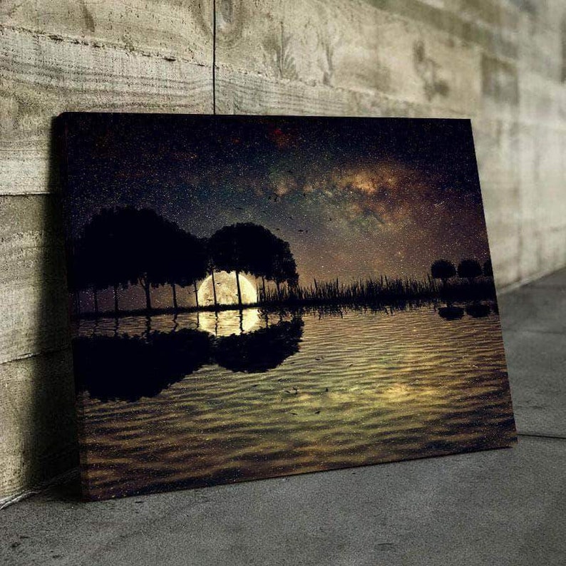 Scenic Dark Guitar Sunset Canvas Set Wall Art Multi Panel Etsy