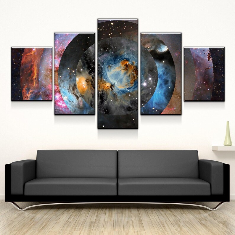 Abstract Space Canvas Set Wall Art Man Cave Gallery Wrap Etsy