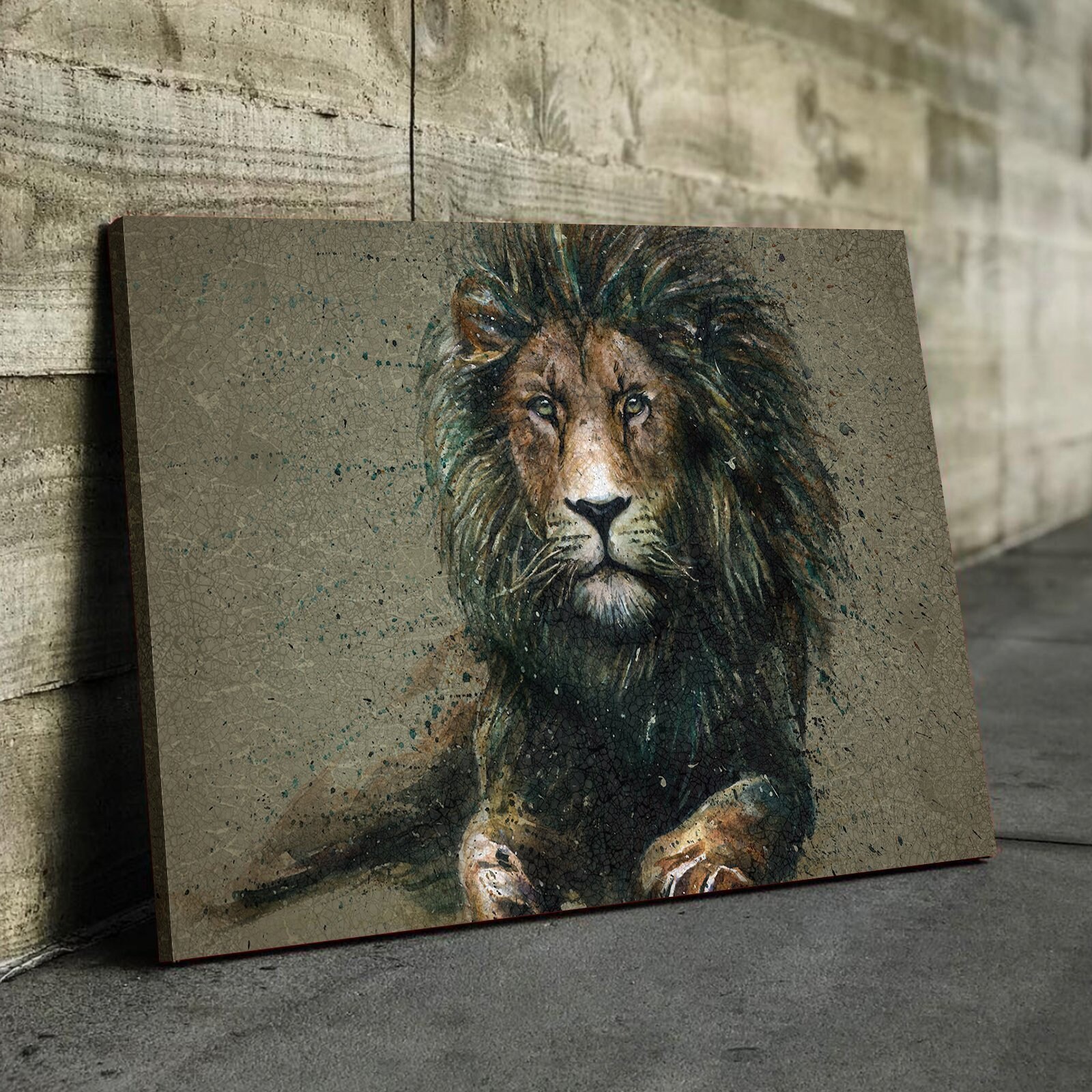 Vintage Lion Painting Canvas Set Poster Home Decor Etsy