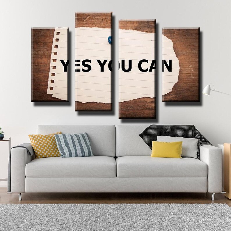 Yes You Can Canvas Set Wall Art Multi Panel Canvas Split Etsy
